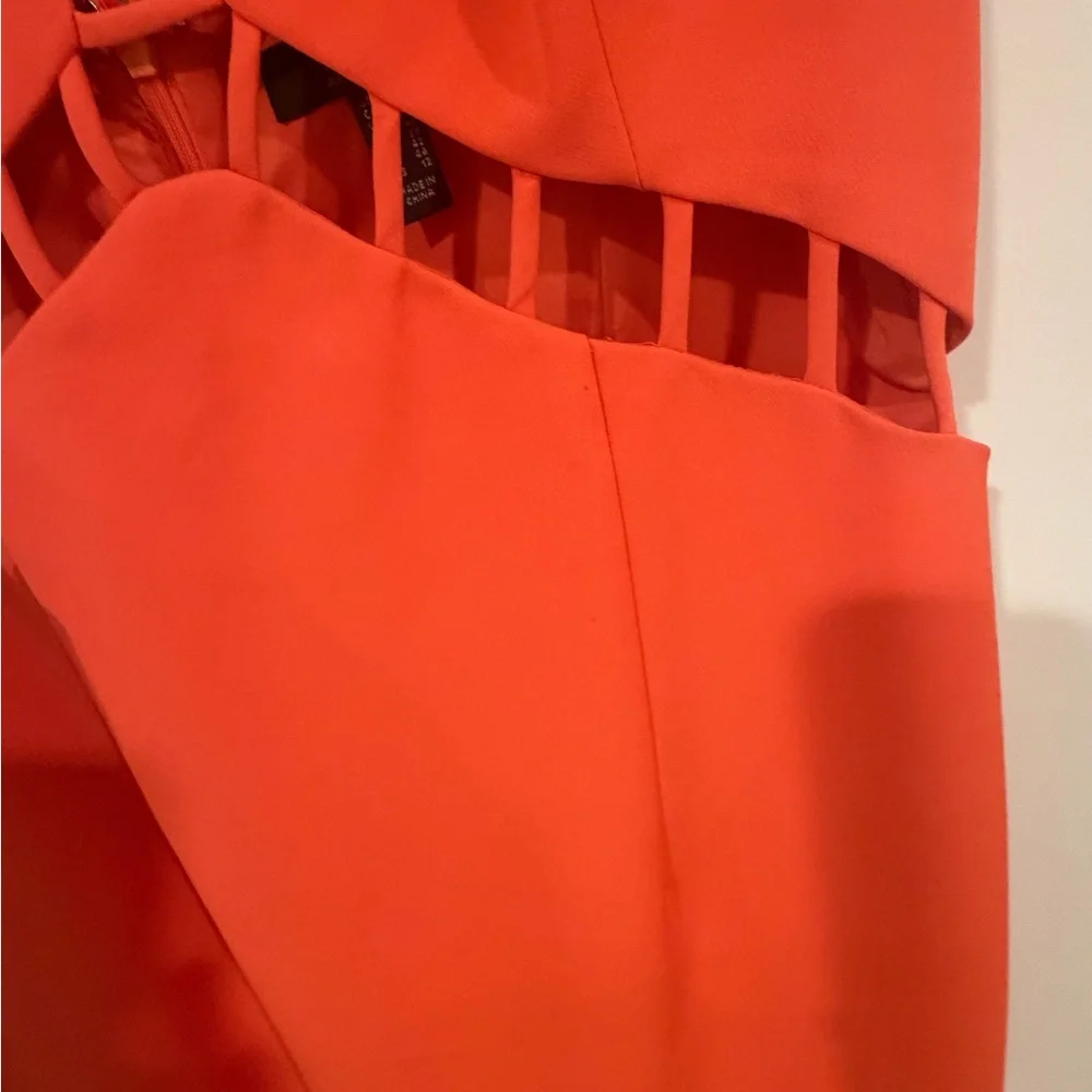 Aidan Mattox Vibrant Orange Maxi Dress - Picture 4 of 6